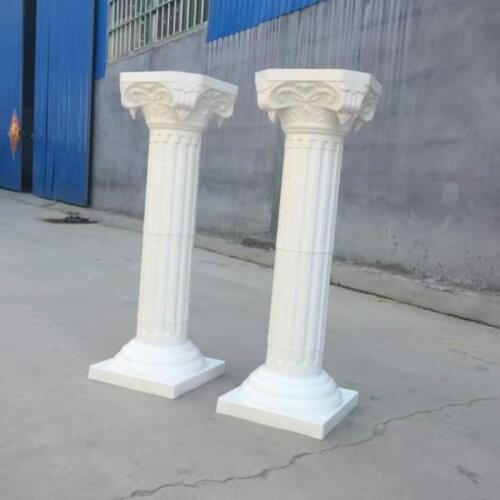 2Pcs/lot Fashion Wedding Props Decorative Roman Columns White Plastic Pillars Flower Pot Road Lead Stand Party Event