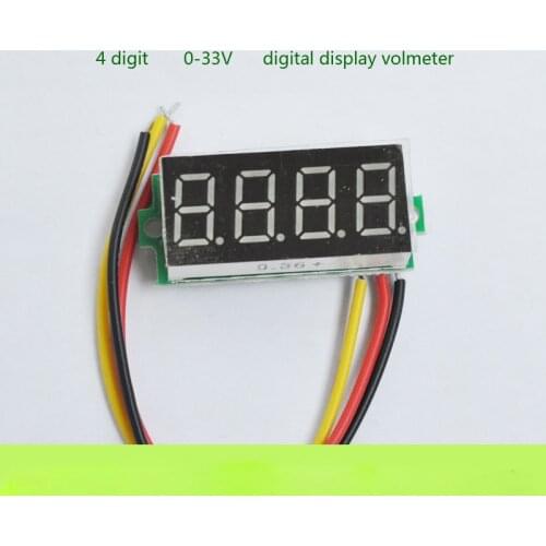 4 Digit 0.36" Digital Voltmeter multimeter 0-33V Three wires Voltage car Panel Meter LED 5 pieces/lot