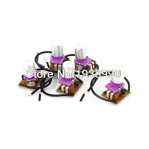 5pcs Silver Tone Rotary Knob Wired Dimmable Dimmer Switch AC220V 1A