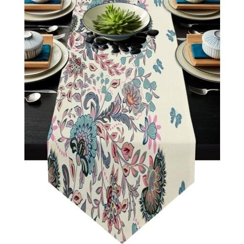 Aztec Flower Butterfly Table Runners Kitchen Dining Tablecloths Wedding Party Table Decoration Table Runner
