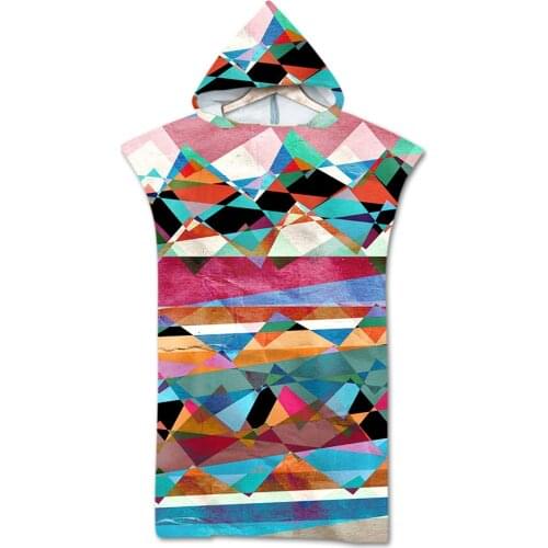 Hooded Bath Beach Towel Microfiber Wetsuit Changing Robe Poncho Surf Towel for Swimming Beach Outdooor Bathrobe