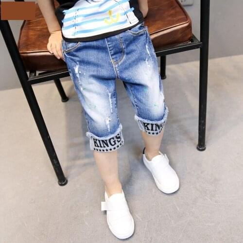 Free shipping 2020 new summer Casual children jeans,boys knee-length pants