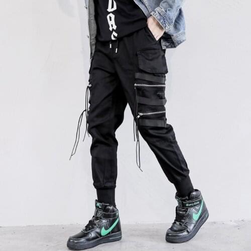 Cargo Pocket Track Pants Fashion Nice Harem Joggers Men High Street Fashion Hip Hop Slim Fit Sweatpants Joggers Trousers Male