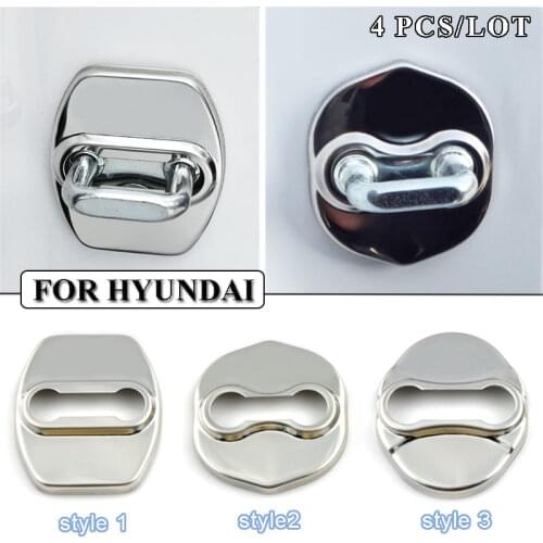 Car-styling Stainless Steel Car Door lock Cover Case For Hyundai Solaris I30 Tucson Accent Ix35 Elantra Accessories Car Styling