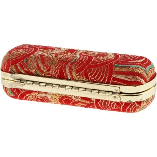 Traditional Chinese Style Lipstick Lip Gloss Case with Mirror - Women Makeup