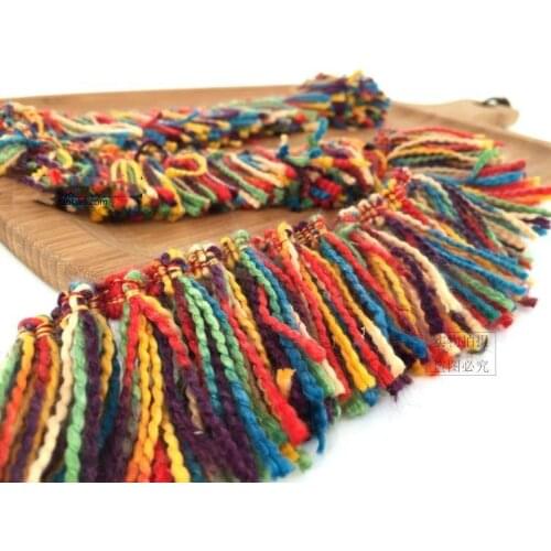Decorative headdress clothing ethnic style accessories wool tassel lace paisley lace edge handmade accessories webbing material