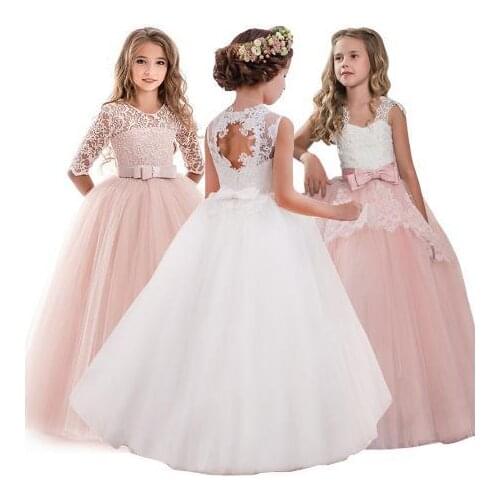 Children Evening Party Dresses Elegant Girl Princess Dress 2019 Summer Kids Dresses For Girls Costume Flower Girls Wedding Dress