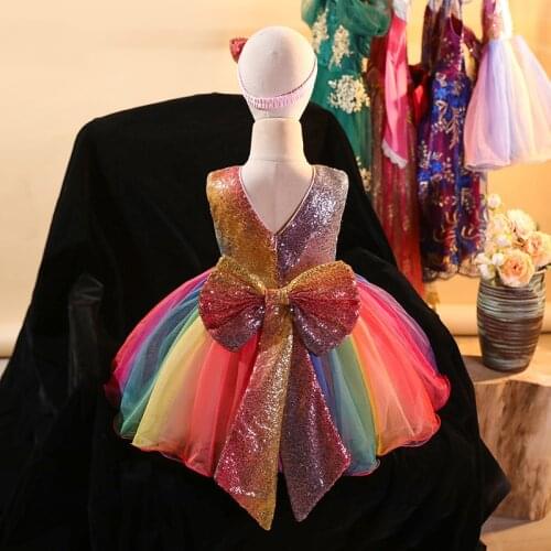 Kids girl Holiday Unicorn Party Girl Dress Girls Tutu Gown Unicornio Princess Cotsume flower girl dresses for weddings