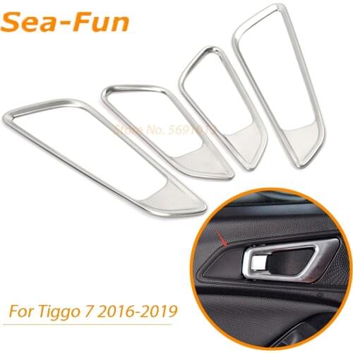 For Chery Tiggo7 Tiggo 7 2016-2019 Car Inner Door Handle Trim Frame Stickers Decorative Cover Stainless Steel Interior Accessori