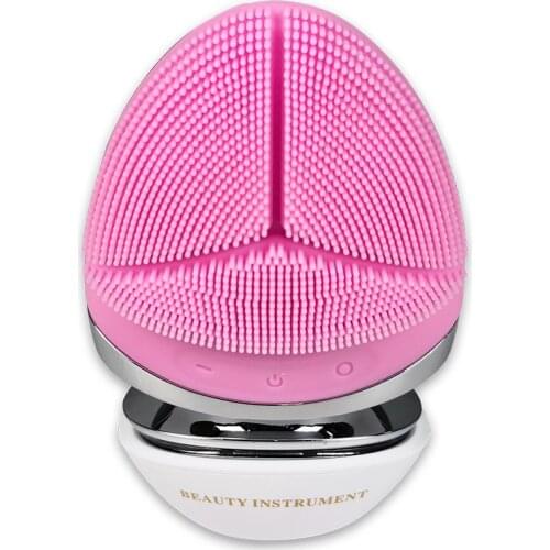 Mini Electric Facial Cleansing Brush Silicone Sonic Face Cleaner Deep Pore Cleaning Skin Massager Face Cleansing Brush Device