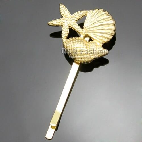 Scallop Starfish Sea Star Conch Updo Beach Hair Pin Clip Dress Snap Barrette Jewelry New