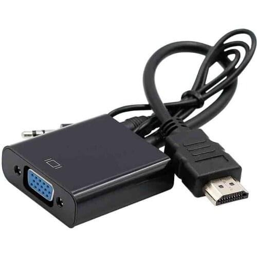 HDMI TO VGA Adapter Male To Famale Converter With Audio Cable 1080P Digital to Analog Video Audio For PC Laptop Tablet