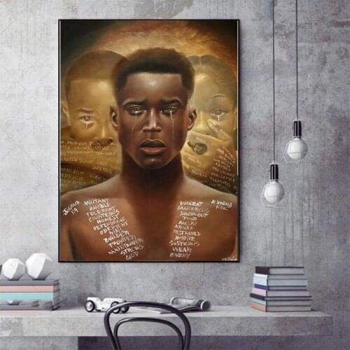 MUTU Art Portrait Black Crime Rrint And Poster Canvas Printings Wall Pictures Poster On Canvas Modern House Decoration No Frame