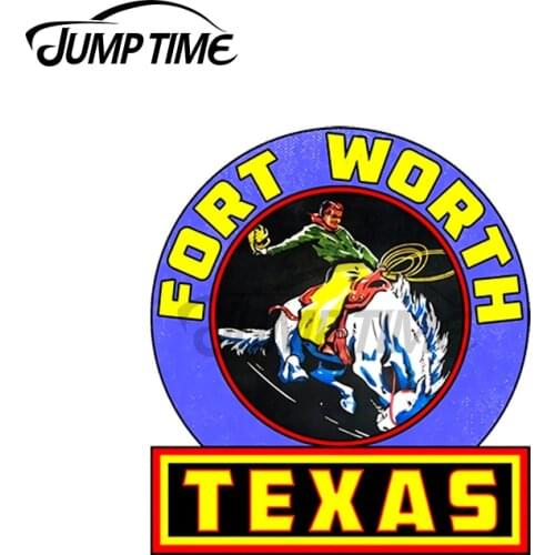 JumpTime 13 x 10.9cm For Fort Worth Texas Rodeo Vintage Travel Bumper Camper Car Stickers Windshield Decal Waterproof Decor