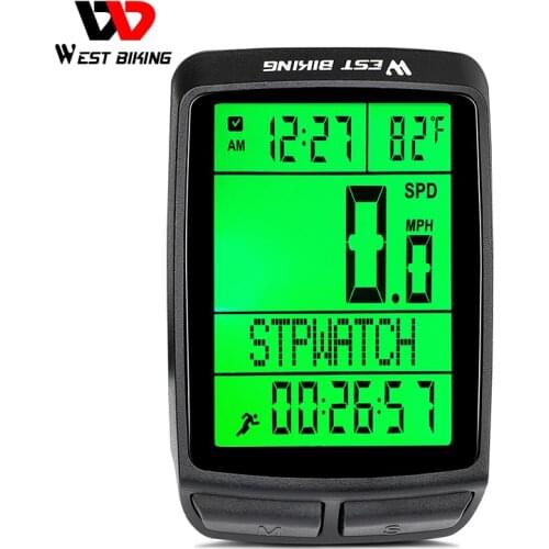 WEST BIKING 5 Languages Bicycle Computer Waterproof Backlight Multifunction Wireless Odometer Speedometer Bicycle Accessories