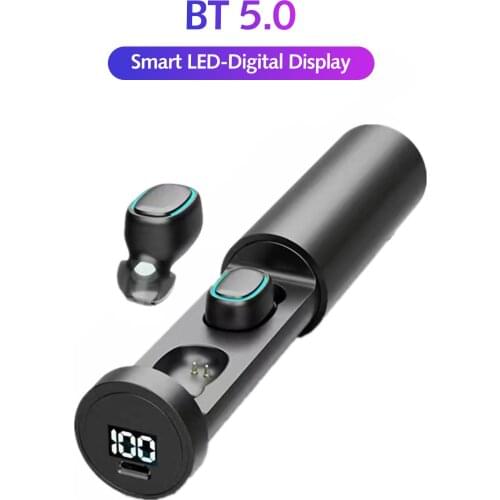 Mini TWS In-Ear BT Headphones with Deep Bass Noise Reduction Waterproof Sport Earphones Touch-Control Headsets HD Call Earbuds