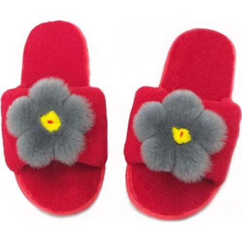 Flats Shoes Women Wool Fur Winter Slippers For Women Fashionable Warm Slippers Women Flat Shoes Comfortable Black Home Slipper