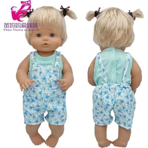 43 Cm Nenuco Doll Clothes Summer Shirt Strap Pants Ropa Y Su Hermanita 17" Reborn Baby Dolls Clothes Children Gifts