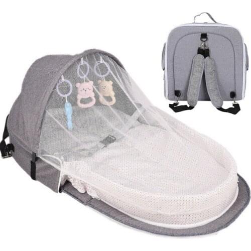 Portable Bassinet 35.5''x16.5''x13.38'' Foldable Baby Bed Infant Sleeper with Awning and Mosquito Net for Baby Go Out Baby Sleep