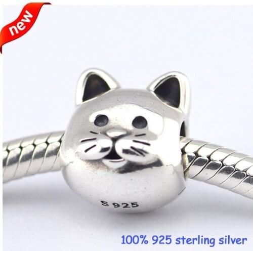 Fits Pandora Bracelets Cat Silver Beads New Original 100% 925 Sterling Silver Charms DIY Jewelry Wholesale