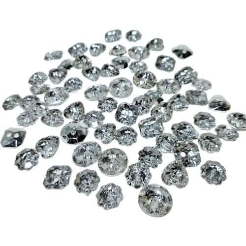 HL 50PCS 4 Styles Acrylic Buttons 2 Holes Apparel Sewing Accessories DIY Crafts