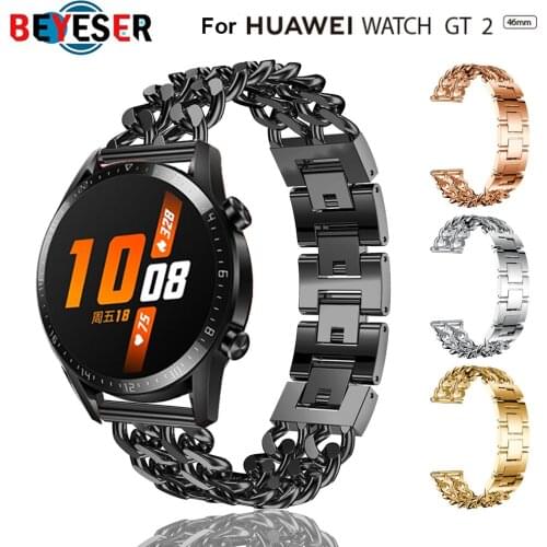 For Huawei Watch GT 2 GT2 Magic Watch 2 46mm Stainless Steel Strap Alloy Metal 22mm Watch Band Dragon Scale Bracelet Wristband