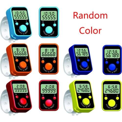 Finger Counter Chanting Counter LCD Electric Digital Display with Time Ring Chanting Register Sewing Knitting Weave Tool