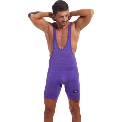 Sexy Men Undershirts Leotard Seamless Sports Fitness Bodysuits Shorts Pajamas Slip Homme Underwear Singlet Jumpsuits