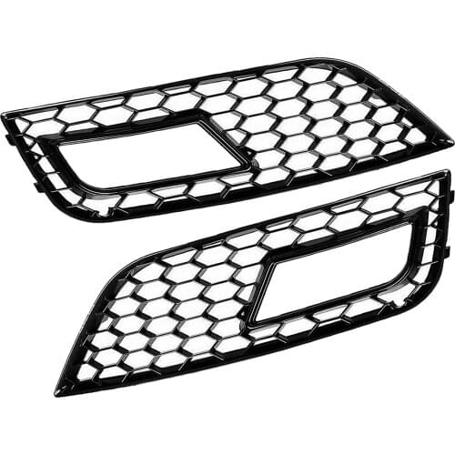 2pcs Honeycomb Mesh Front Fog Light Grilles for Audi A4 B8.5 2013-2016