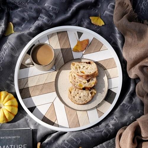 Nordic-shaped Wooden Tray Storage Ornaments Shooting Props Tea Tray European Home Decoration Accessories Creative Display Tray