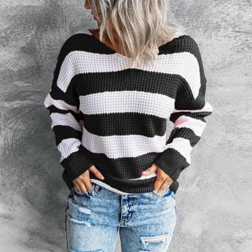 Spring Autumn Trendy Casual Crochet Striped WomenS Thin Sweaters And Pullovers Korean Fashion Designer Harujuku Knitted