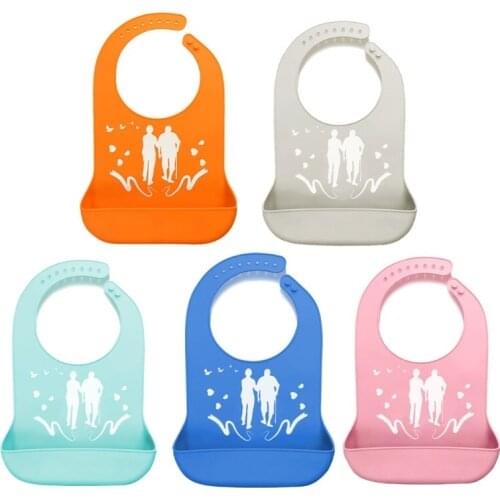 Adults Waterproof Anti-Oil Silicone Bib Elderly Aged Mealtime Cloth Protector Senior Citizen Aid Aprons 5 Colors Wholesale