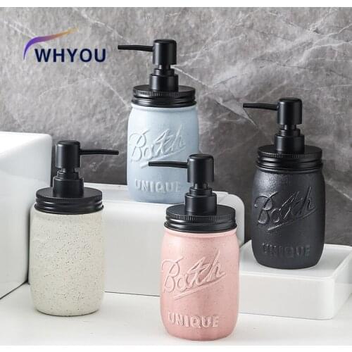 NEWYEARNEWE 480ml INS Cermic Hand Washing Liquid Bottle Soap Dispenser Body Wish Shampoo Emulsion Storage Bathroom Accessories