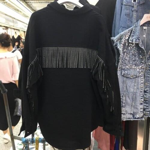 Hot Sale Batwing Long Sleeve Single Breasted Womens Denim Jackets Vintage Tassel Pockets Loose Casual Streetwear Manteau Femme