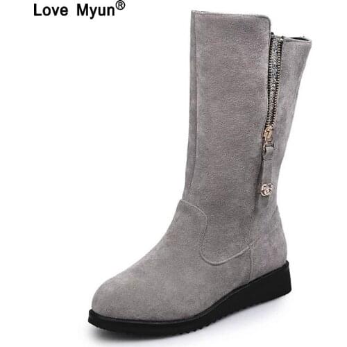 Women Martin Boots Winter Boots For Women Heels Set Foot Lazy Shoes Handmade Women Boot Zipper Mid-Calf 785