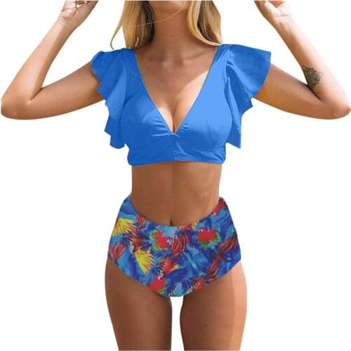 Women High Waist Bikini Push Up Bikinis Print Swimsuit Female Beachwear Swimwear купальник женский burkini mujer топик женский