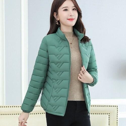 Middle-Aged Mother Winter Cotton Coat Womens Slim Short Lightweight Down Padded Parkas New