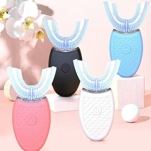 Automatic Teeth Cleaner Sonic Electric Toothbrush 360 Degree Kids Tooth Brush USB Rechargeable Blue Light Whitening Tooth