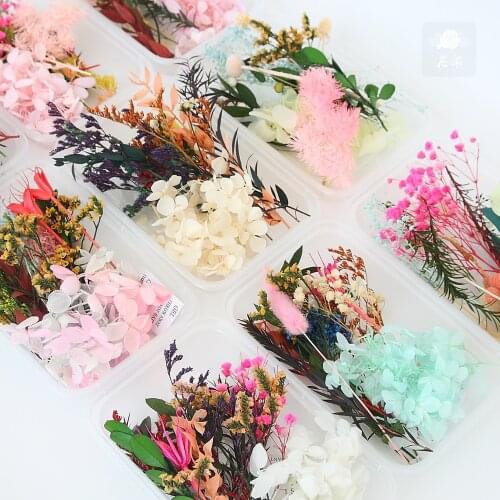 1box Eternal dry flower material package hand made DIY flower picture frame sticker fragrant leaf epoxy floating vase flower