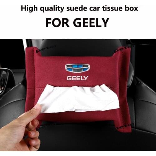 1pc Suede Car Tissue Box Cover Napkin Paper Storage Box Case Holder for Geely emgrand ec7 ec8 ec820 Car Accessories