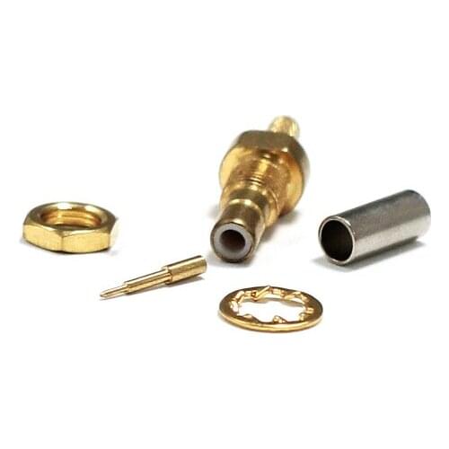 1pc SMB Male Plug with nut RF Coax Convertor Connector Crimp RG316 RG174 LMR100 Cable Straight Goldplated NEW wholesale