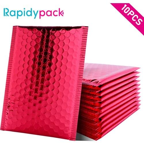 10PCS Dark Red Bubble Mailers Padded Envelopes Packaging Shipping Bags Plastic Bubble Bags Business Postal Mailing Envelope