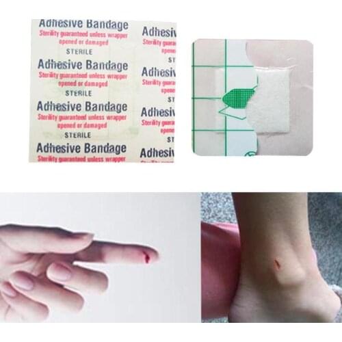 100Pcs/Box Travel Camping Waterproof Outdoor Hypoallergenic Non-woven Medical Adhesive Bandage Aid Square Band Aid