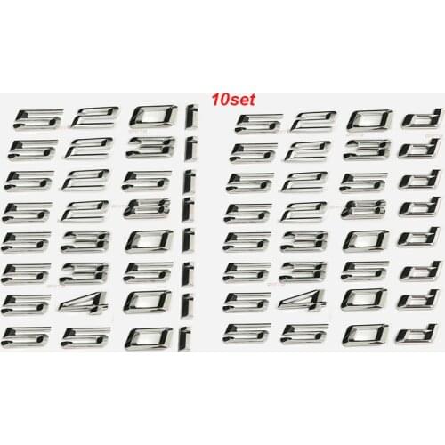10x Car Accessories Trunk Rear Emblems Badge Letters number stickers For 5 Series 520i 523i 525d 528d 530li 535li 540i 550d