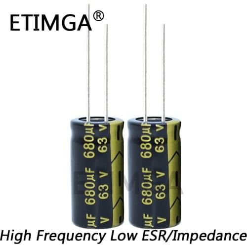 2pcs/lot High Frequency Low Impedance 63v 680UF Aluminum Electrolytic Capacitor Size 13*25 680UF 20