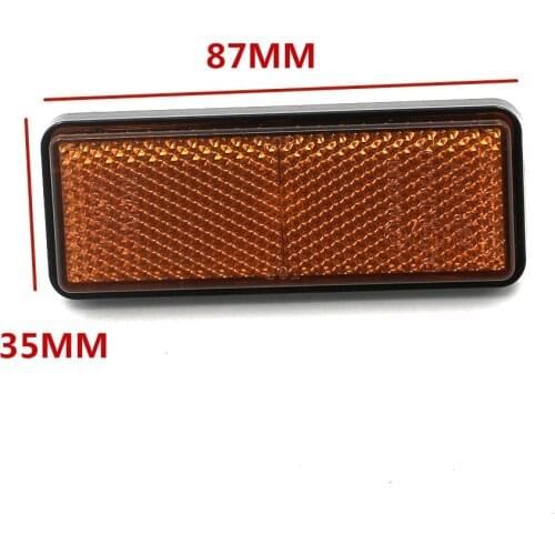 2pcs Orange Rear Rectangle Reflector Truck Trailer RV ATV Quad Motorcycle Dirt Bike Scooter Sticker