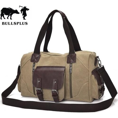 2019 Korean canvas single shoulder bag male long distance travel bag large volume handheld slant girl