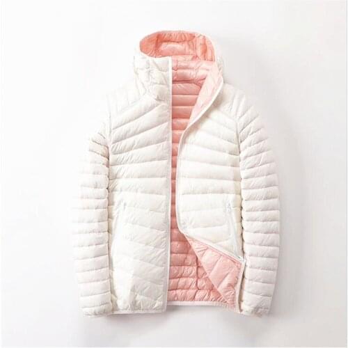 2021 Autumn Womens Jackets Ultra Thin Down Jacket Winter Warm Coat Jackets For Two Side Parka Female Jacket Outwear