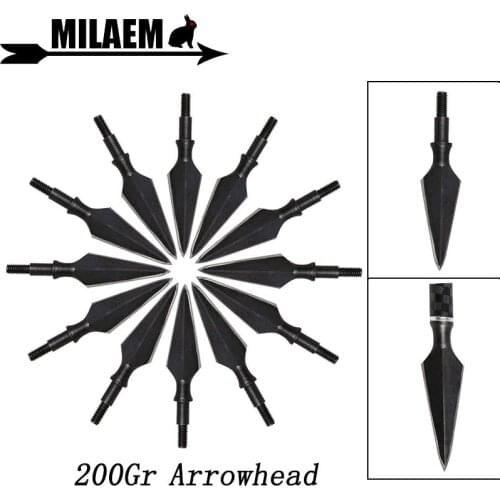 3/6/12pcs 200Gr Archery Broadheads Traditional Hunting Arrow Tips Target Point Arrowhead Shooting Arrow Shaft Accessories