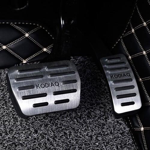 Aluminum Auto Accelerator Brake Rest Pedals Footrest Trim Pads Fit For Skoda Kodiaq Interior Decoration Modified Car Accessories